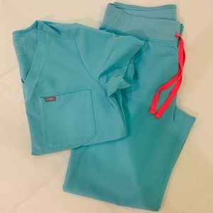 FIGS neon blue scrubs
